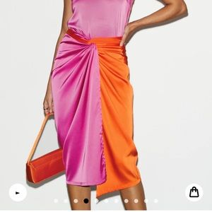 NWT - Never Fully Dressed Magenta and Orange Jaspre Wrap Skirt - Size M